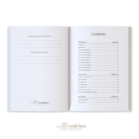 Baby Memory Book with Keepsake Box - Oatmeal