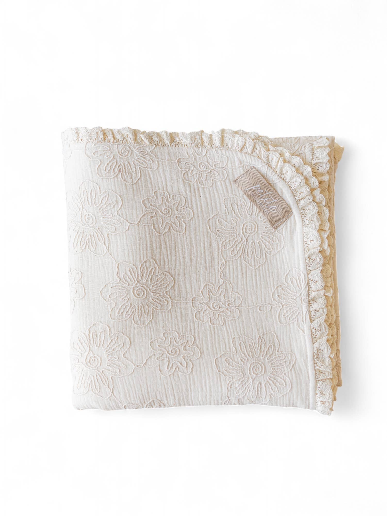 Muslin Blanket / Natural Embroidered: Large