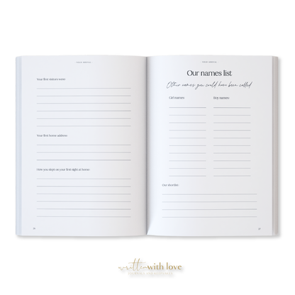 Baby Memory Book with Keepsake Box - Oatmeal