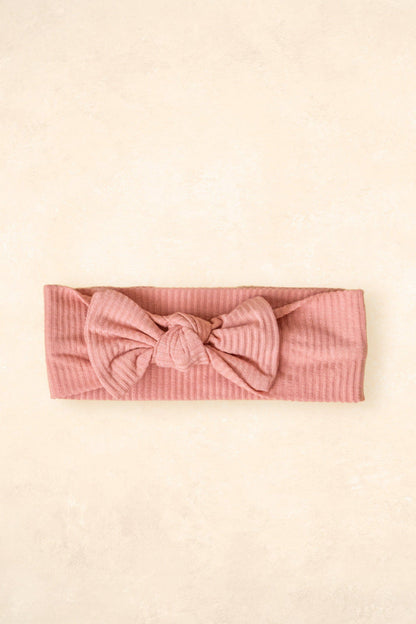 Bamboo Stretch Bow Headband - Blush