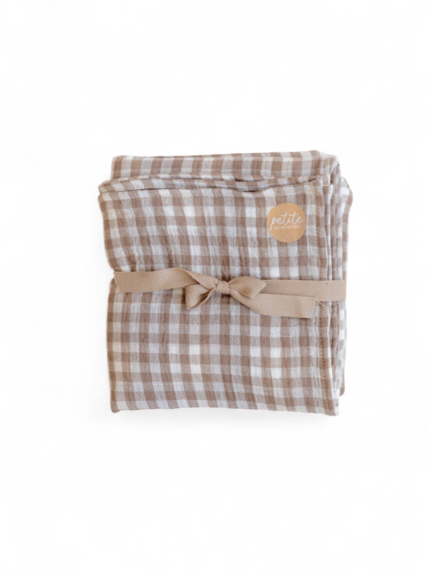 Baby Swaddle / Taupe checkers: Large