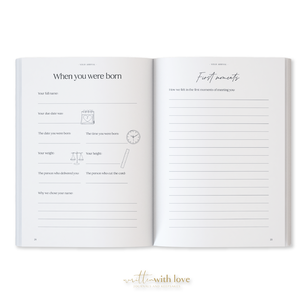 Baby Memory Book with Keepsake Box - Oatmeal