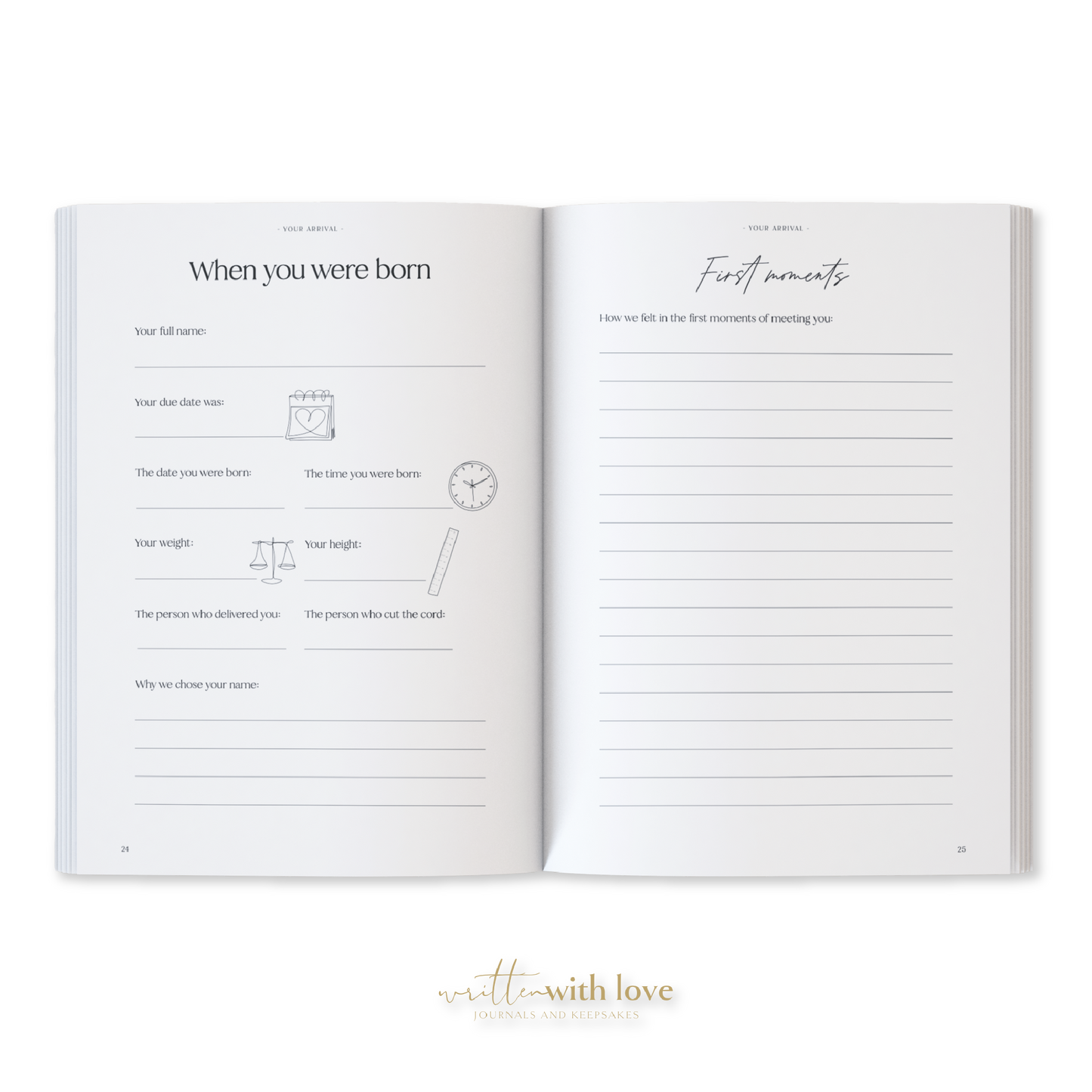 Baby Memory Book with Keepsake Box - Oatmeal