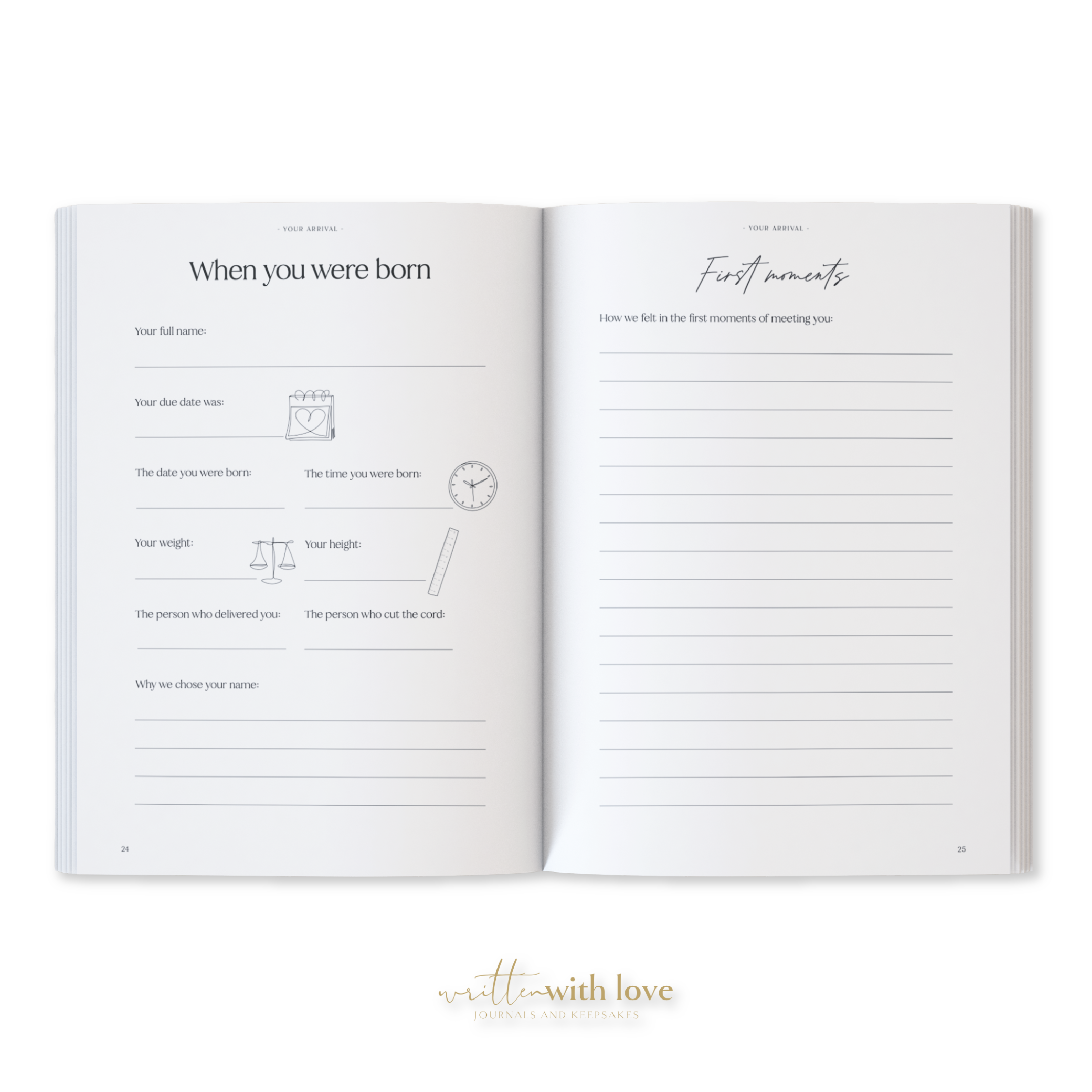 Baby Memory Book with Keepsake Box - Oatmeal