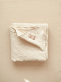 Muslin Baby blanket / Embroidered flowers Ecru: Ecru / Large