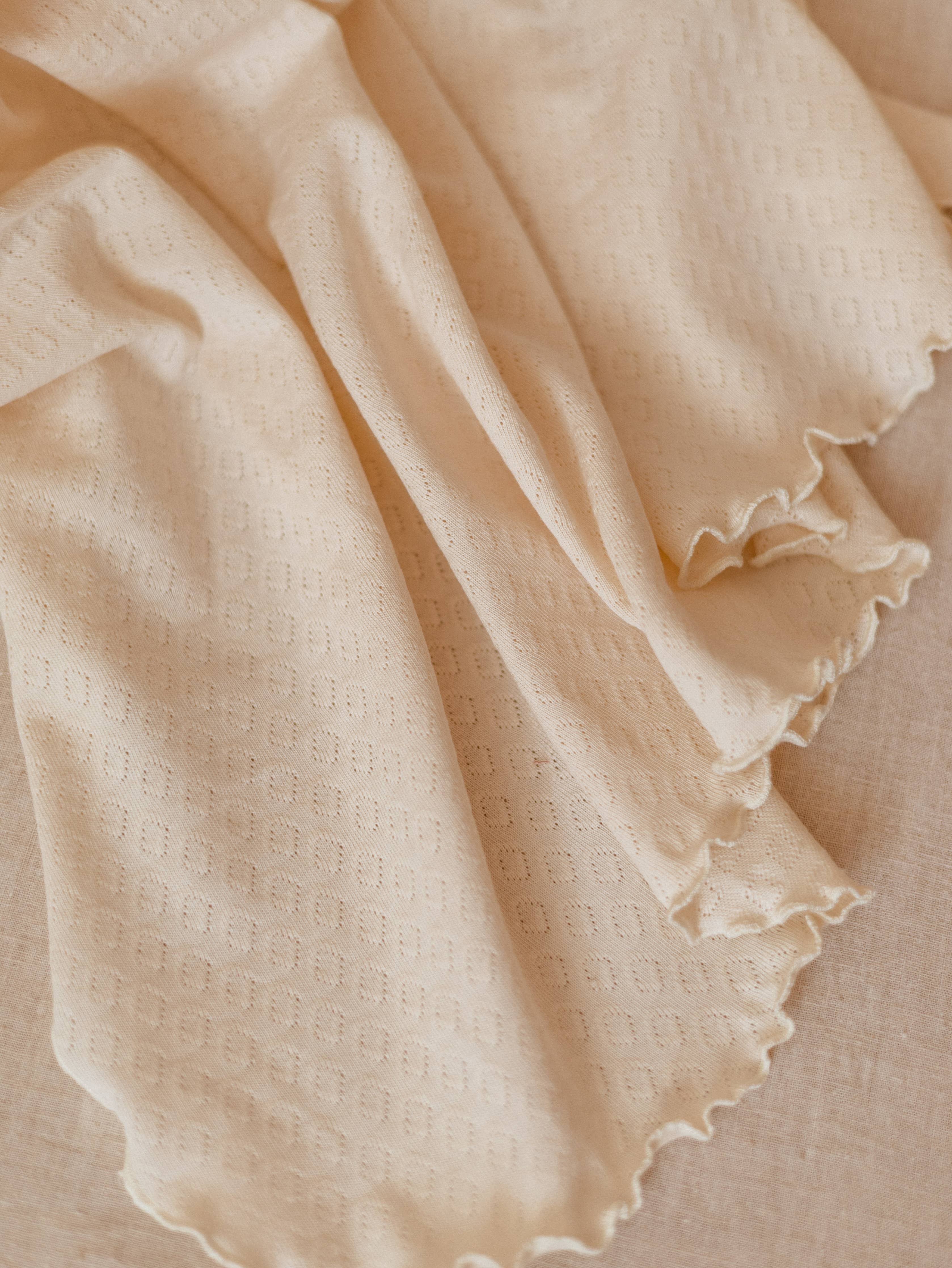 Baby swaddle / Organic Pointoille - Cream: Large
