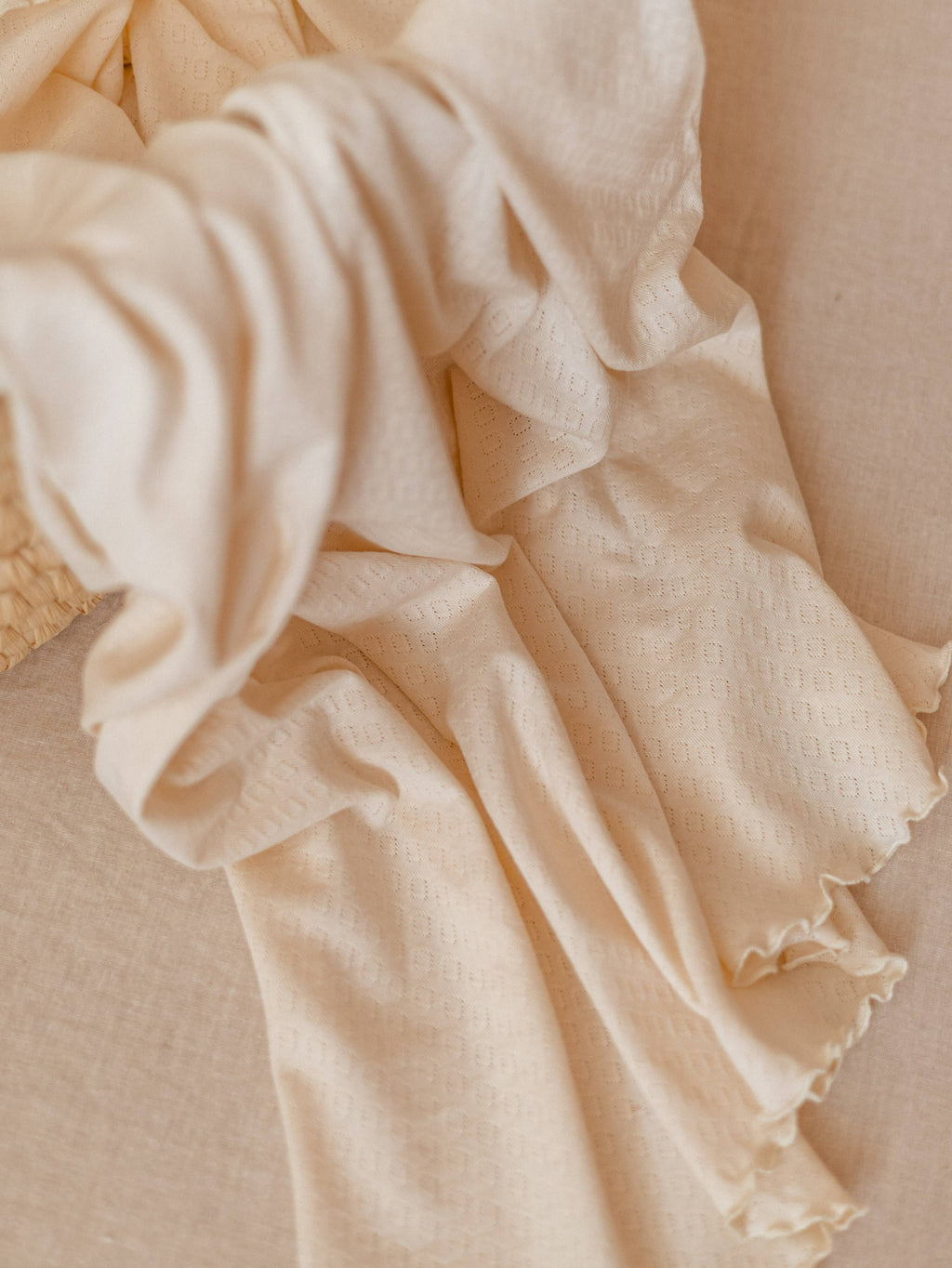 Baby swaddle / Organic Pointoille - Cream: Large