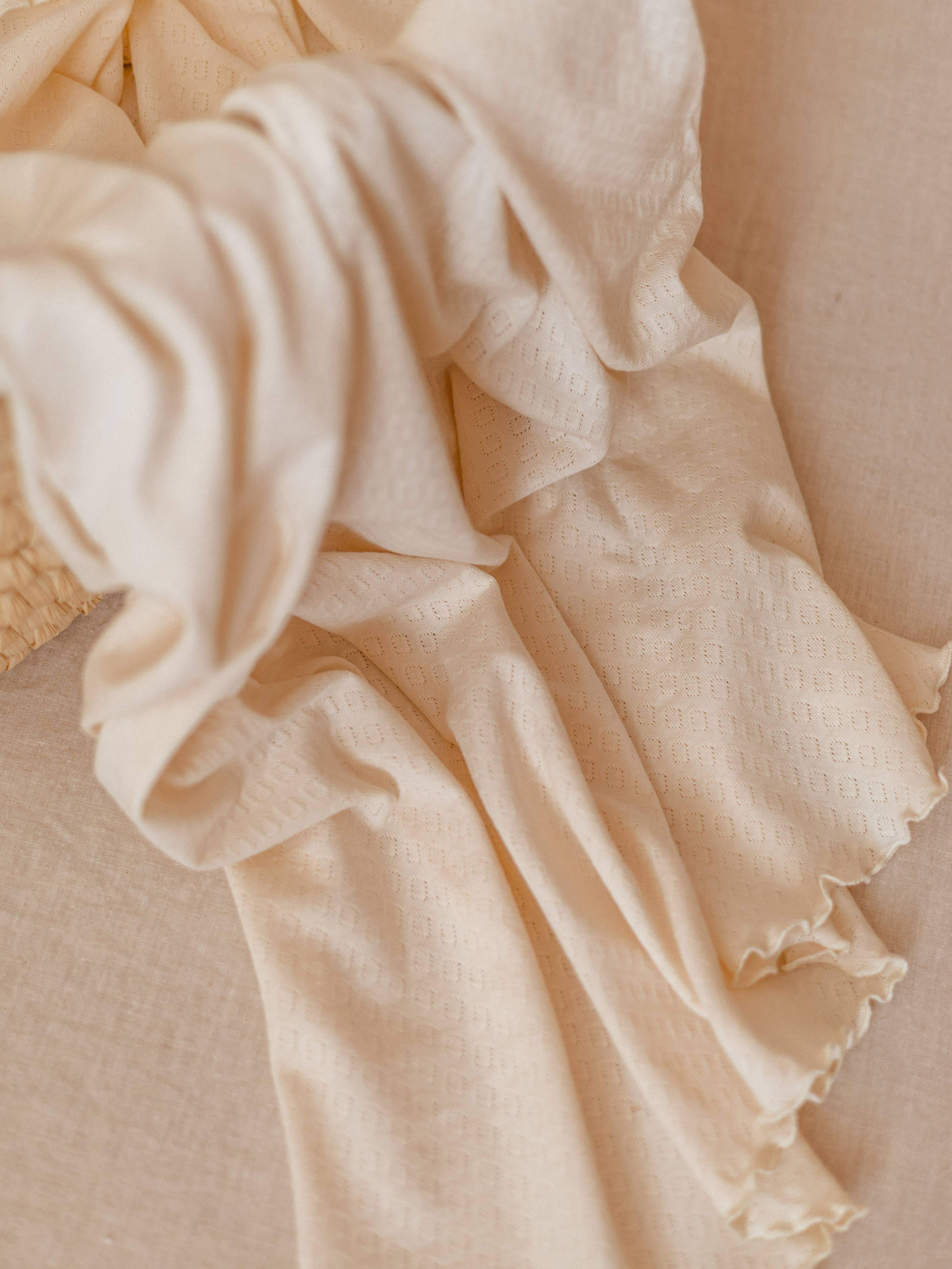 Baby swaddle / Organic Pointoille - Cream: Large