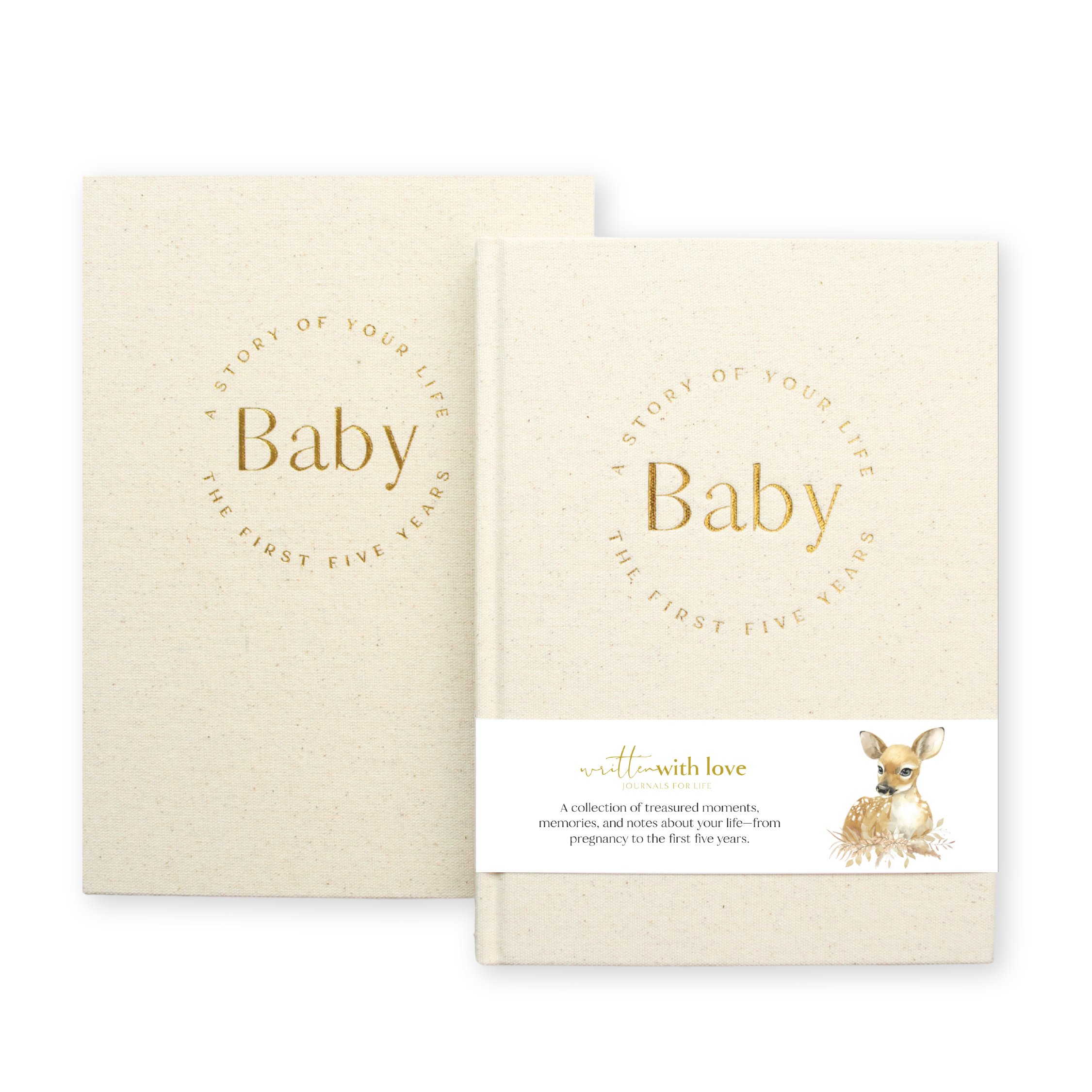 Baby Memory Book with Keepsake Box - Oatmeal