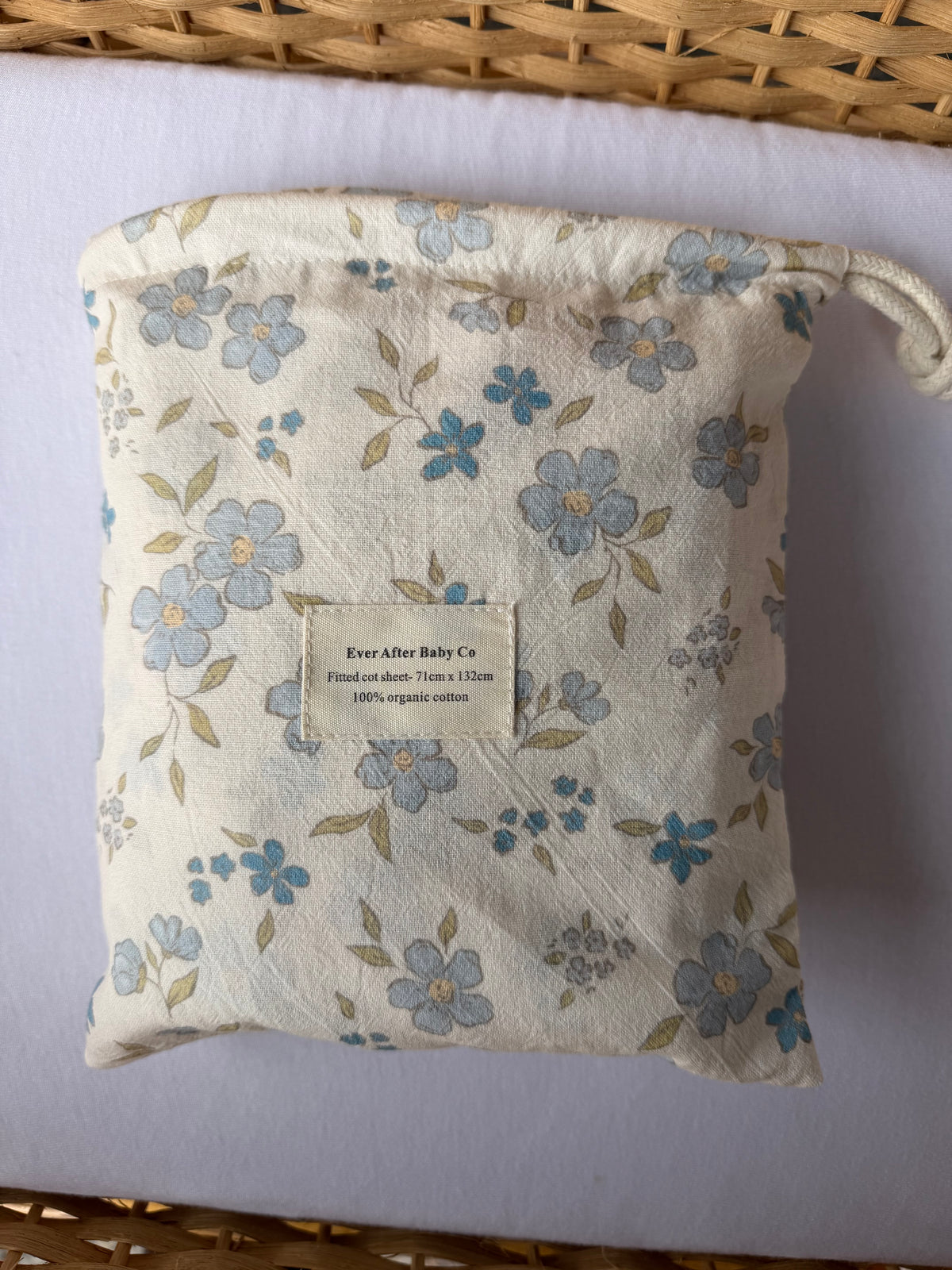 Forget Me Not Floral Cot Sheet