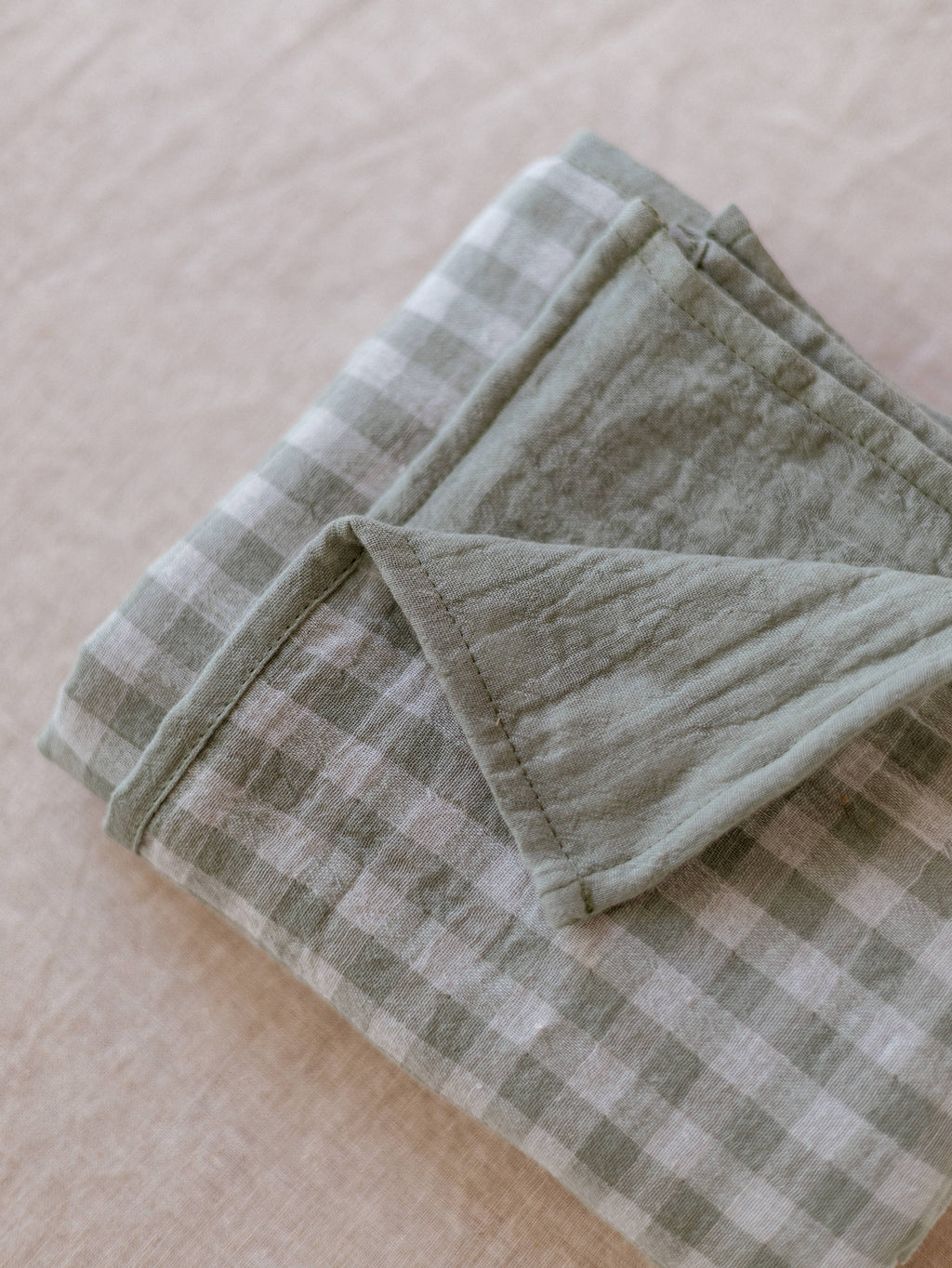 Muslin Swaddle / Sage Checkers: Large