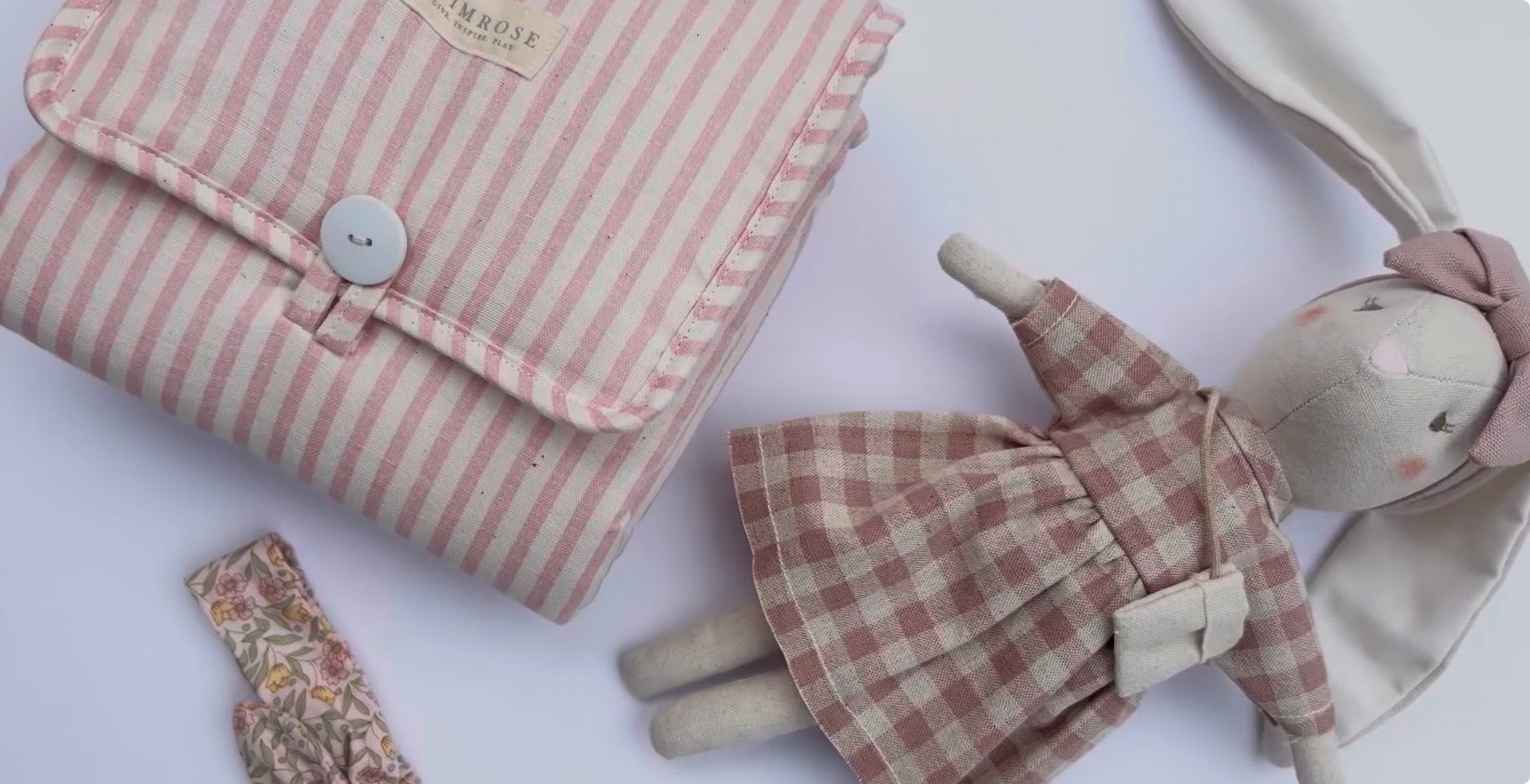 Mini Sofia Bunny 27cm  Rose Check