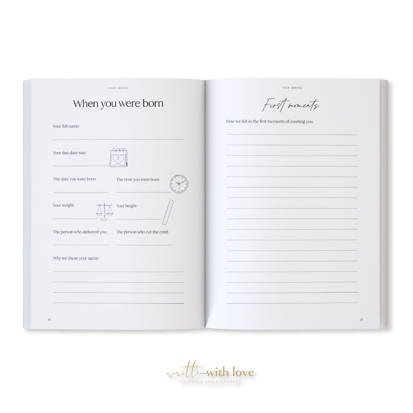 Baby Memory Book with Keepsake Box - Oatmeal