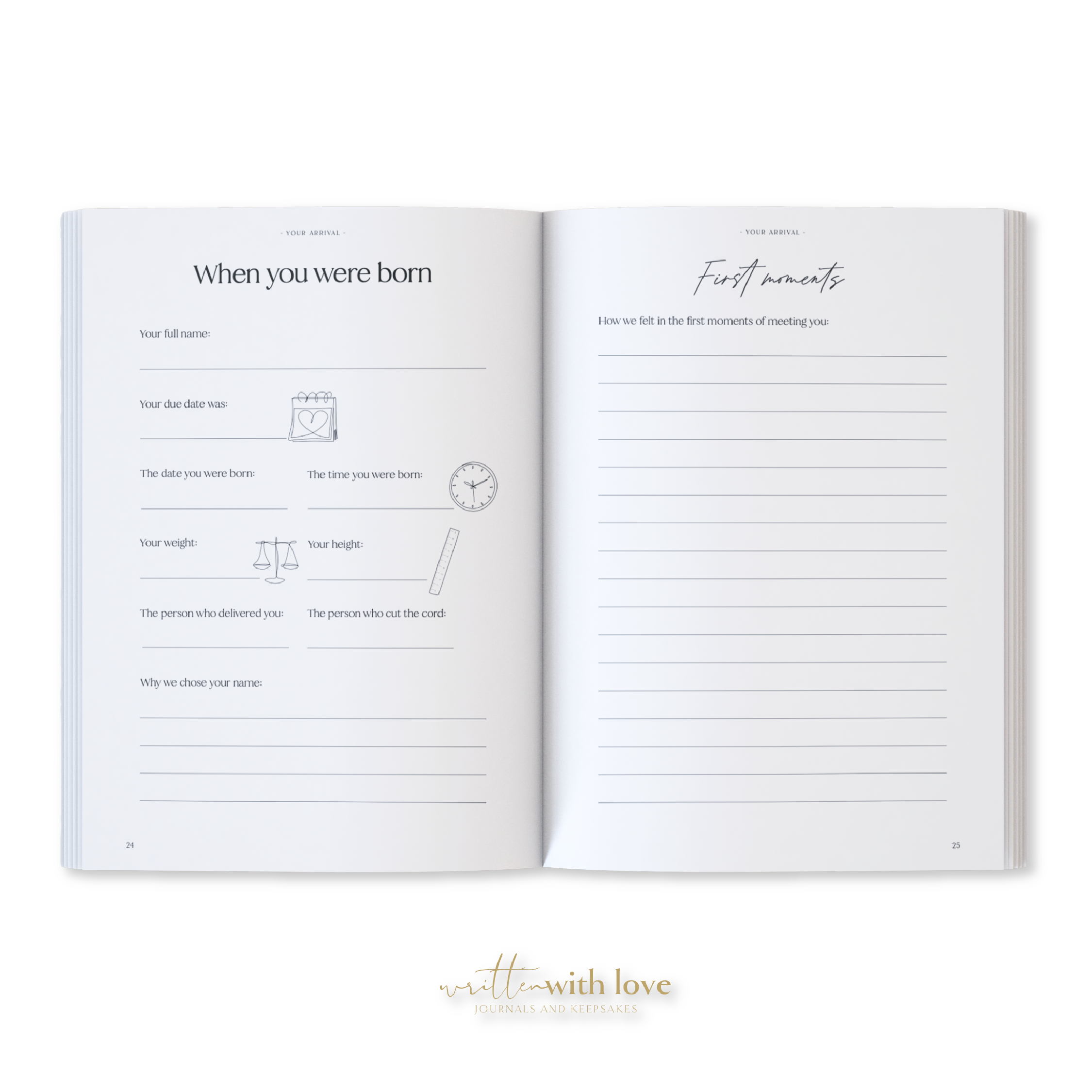 Baby Memory Book with Keepsake Box - Oatmeal