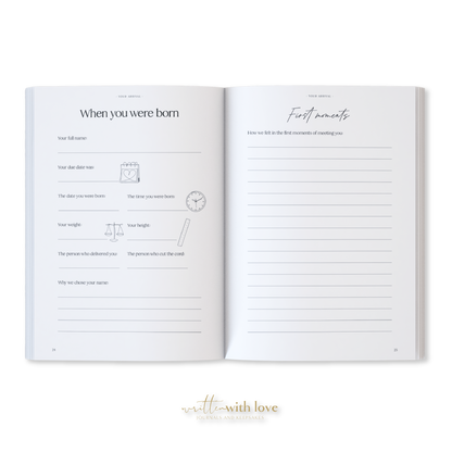 Baby Memory Book with Keepsake Box - Oatmeal