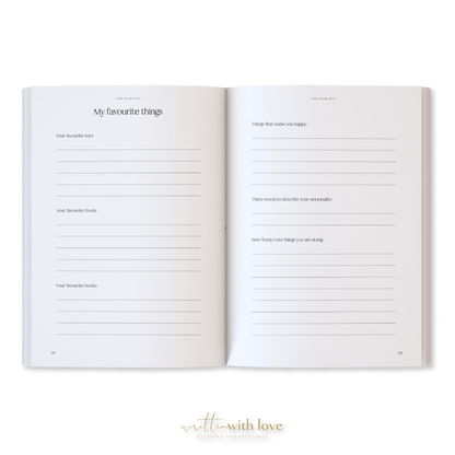 Baby Memory Book with Keepsake Box - Oatmeal