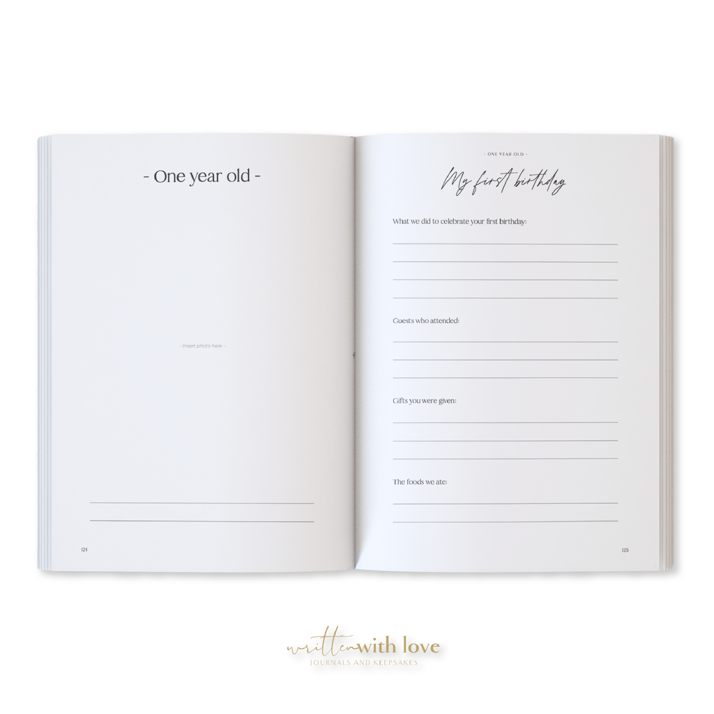 Baby Memory Book with Keepsake Box - Oatmeal