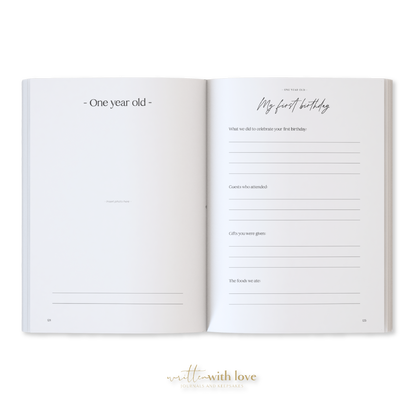 Baby Memory Book with Keepsake Box - Oatmeal