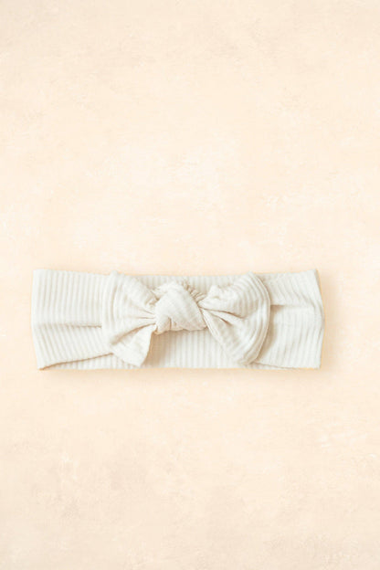 Bamboo Stretch Bow Headband - Ivory