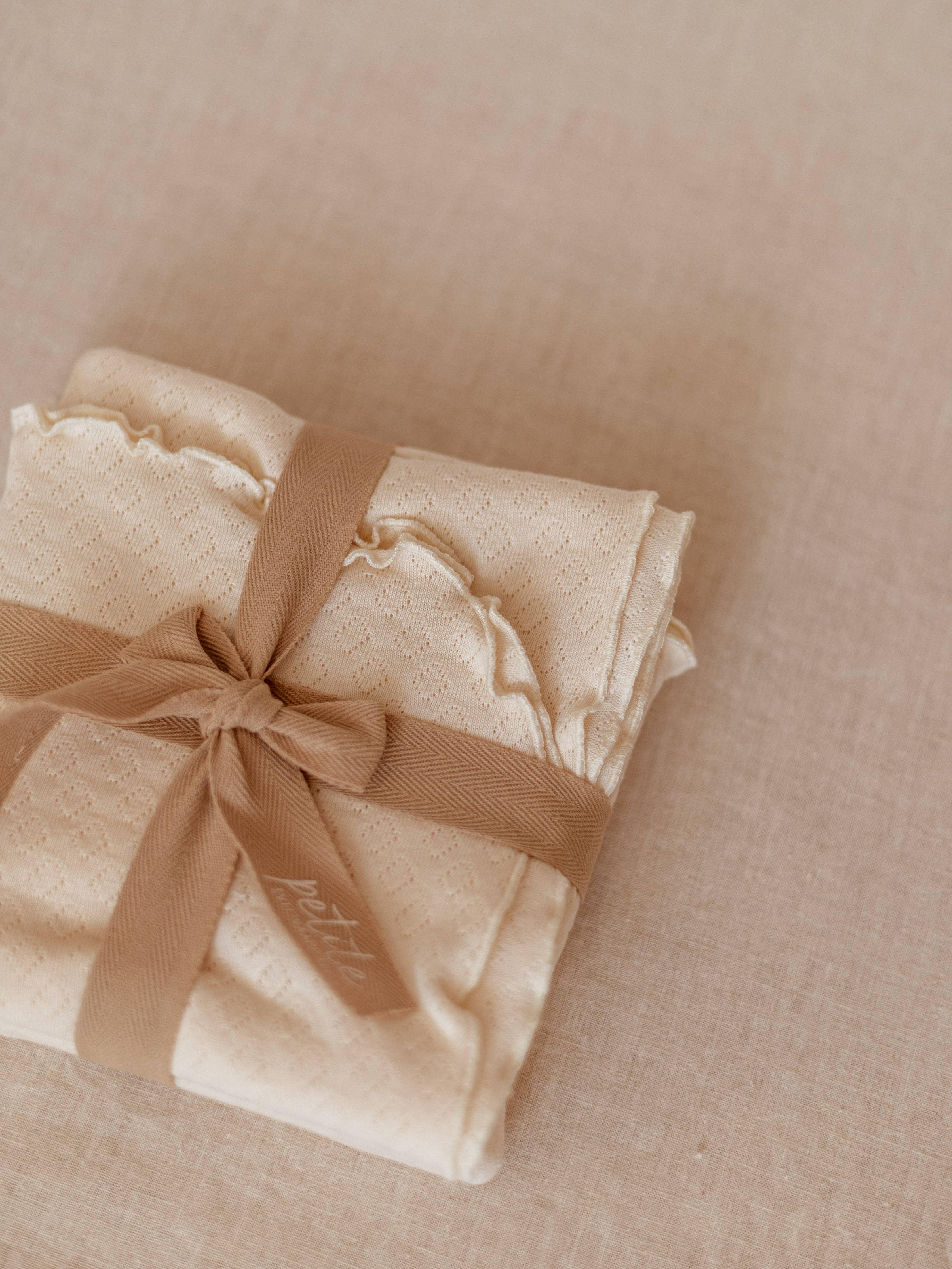 Baby swaddle / Organic Pointoille - Cream: Large