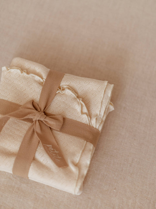 Baby swaddle / Organic Pointoille - Cream: Large