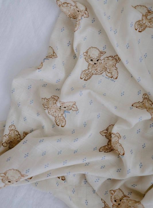 Lullaby Lambs - baby swaddle wrap