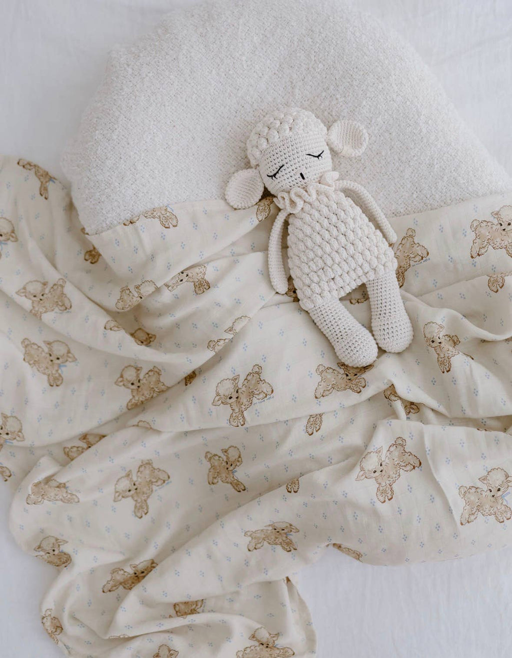 Lullaby Lambs - baby swaddle wrap