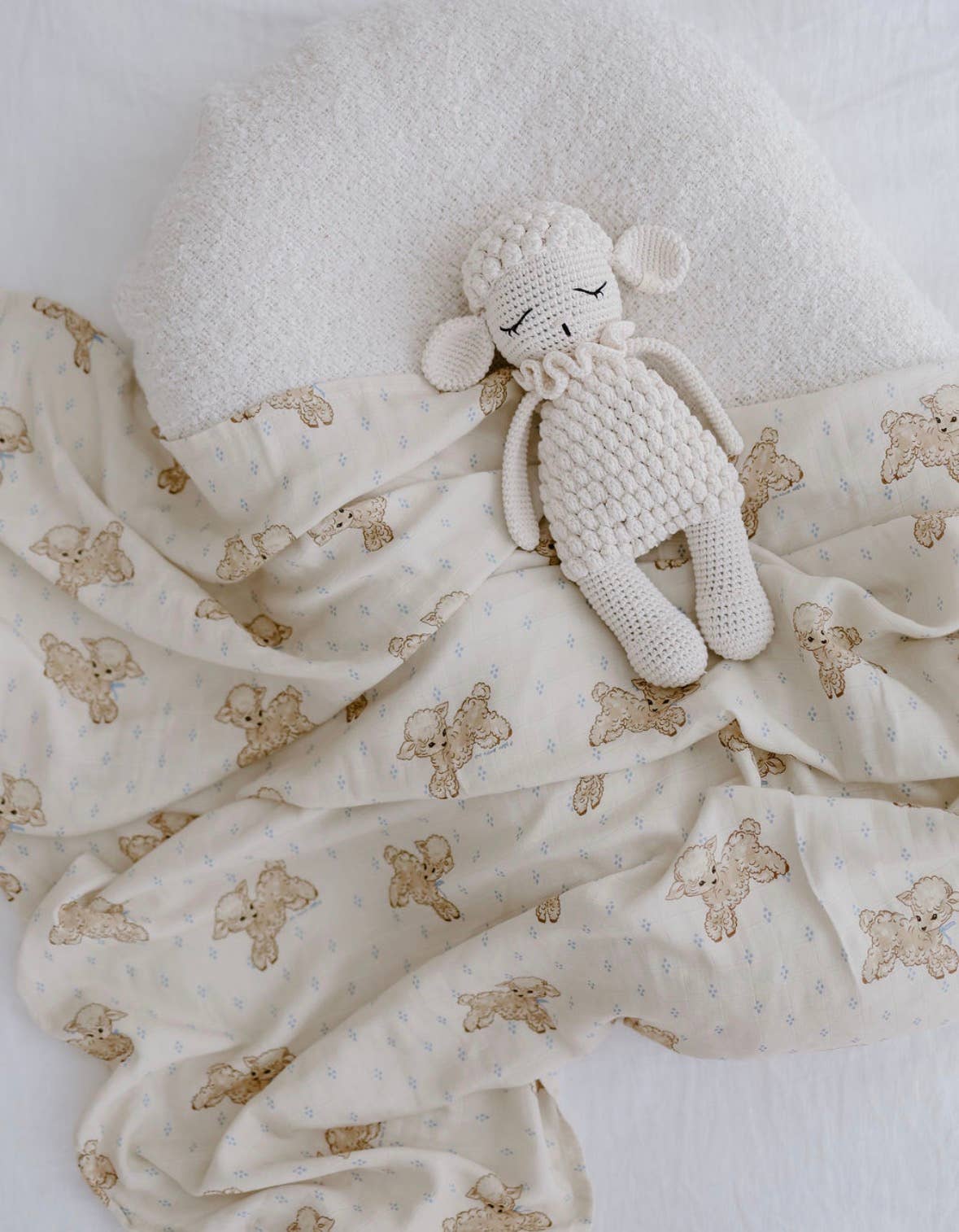 Lullaby Lambs - baby swaddle wrap