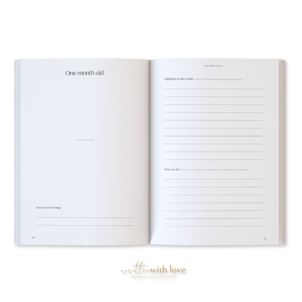 Baby Memory Book with Keepsake Box - Oatmeal