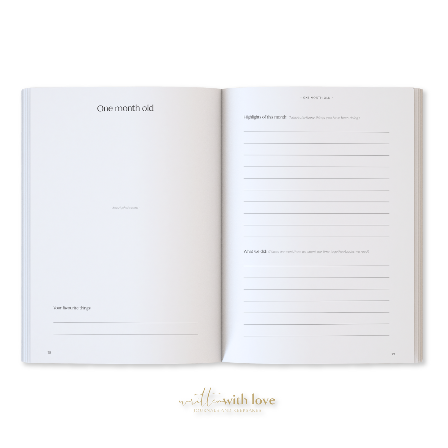 Baby Memory Book with Keepsake Box - Oatmeal