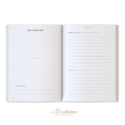 Baby Memory Book with Keepsake Box - Oatmeal
